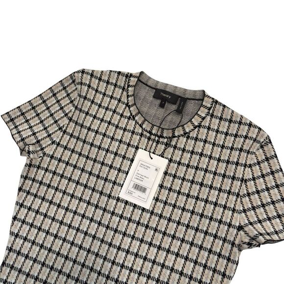 NWT Theory Branteen Merino Wool‎ Dress Black And White Size P - Picture 2 of 7